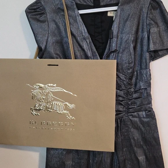 Burberry gunmetal fitted dress Sz 6 - Picture 9 of 16